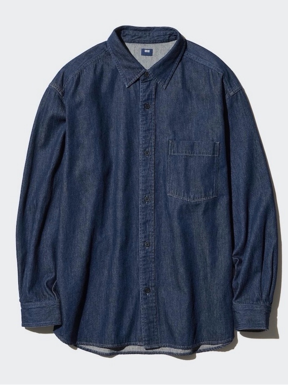 NWT Uniqlo Men’s Mid-weight Denim Overshirt relaxed fit S Dark Blue
